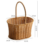 1Decorative Woven Storage Basket with Mushroom Emblem Miroken