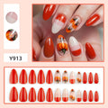 1Artificial nails in autumn pumpkin design Miroken