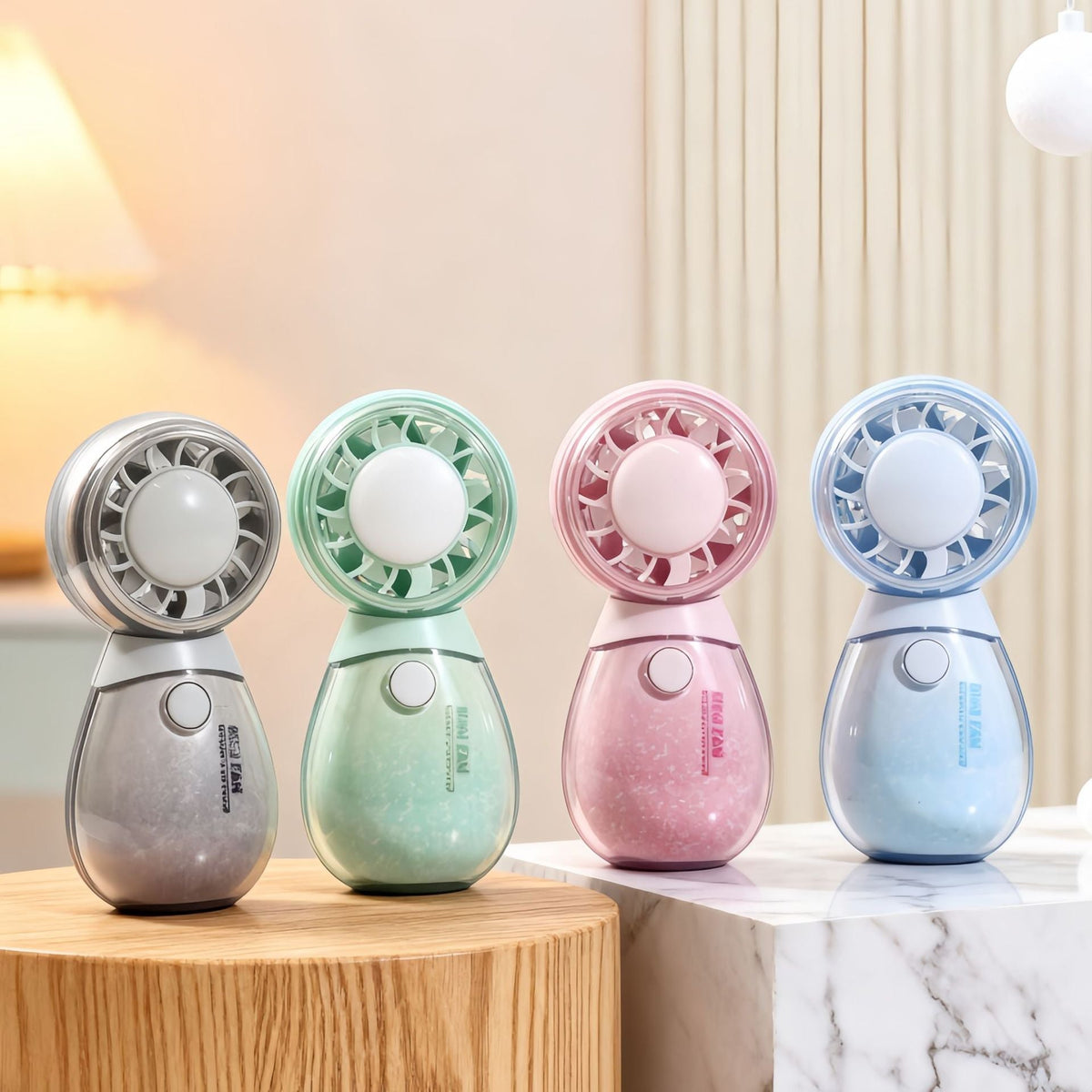 1Ladies portable hand fan with misting air function and cute animal design Miroken