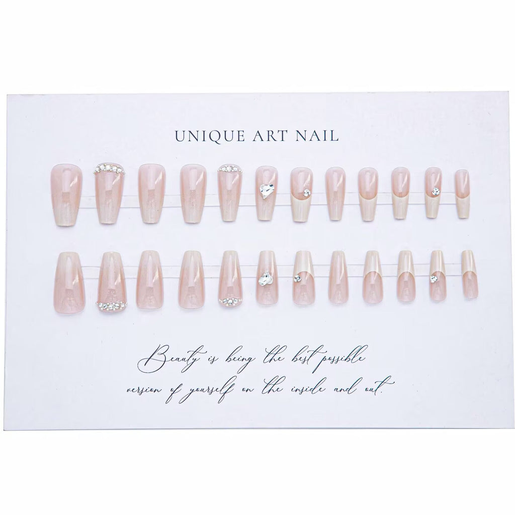 1Elegant French Tip Press-On Nail Art Miroken