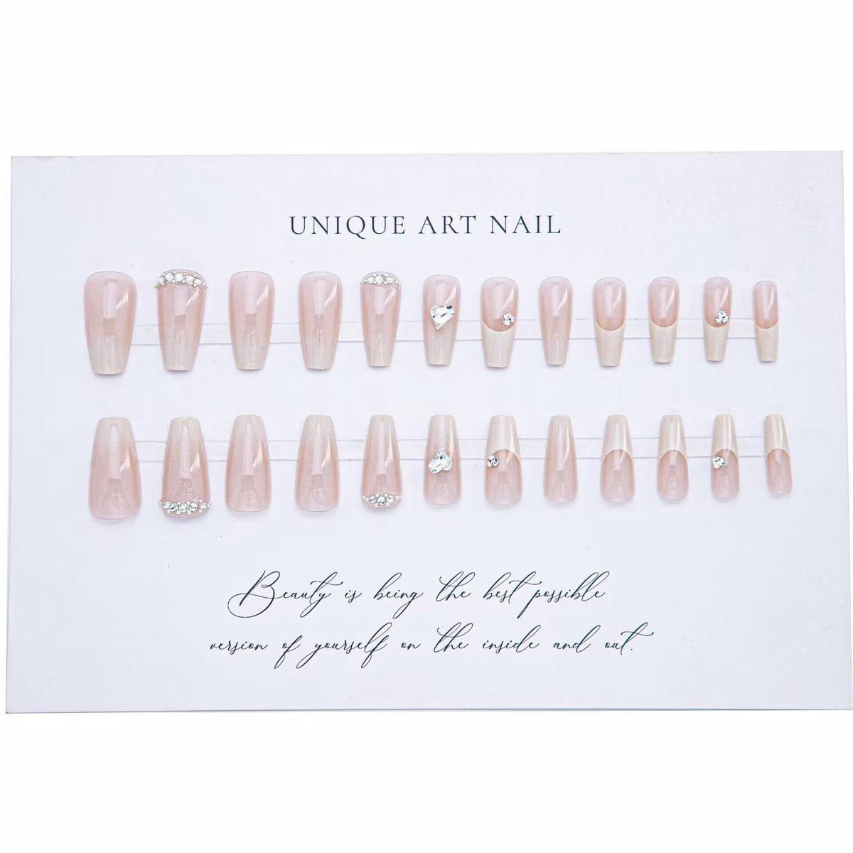 1Elegant French Tip Press-On Nail Art Miroken