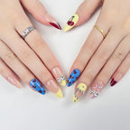 1Artificial nails with floral 3D applications Miroken