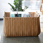 1Large Handwoven Storage Basket with Ergonomic Handles