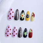1Creative and Colorful Pattern Artificial Nails Miroken