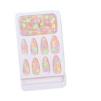 1Artistic Press-On Nail Design with Ocean-Inspired Accents Miroken