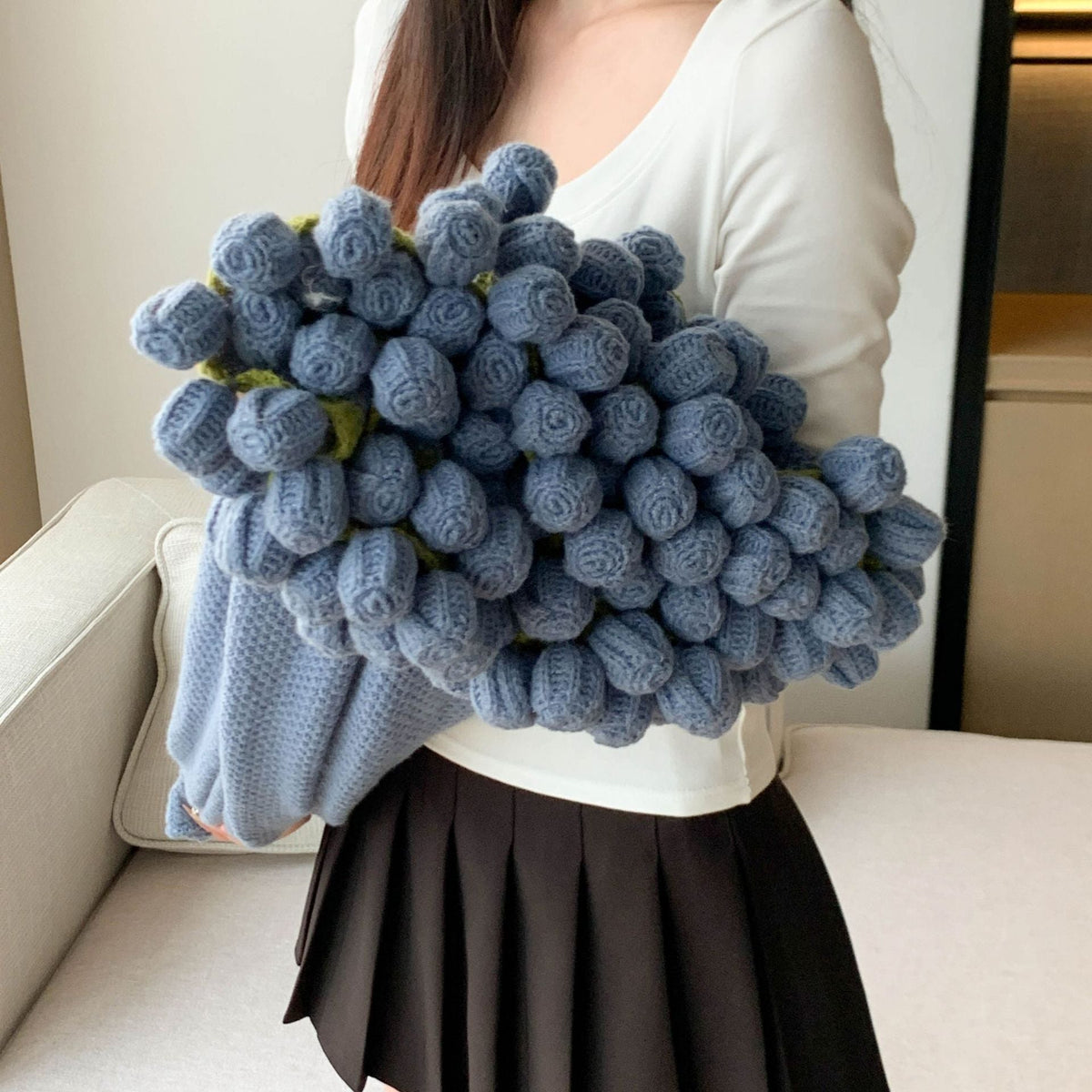1Knitted Sweater With Floral Design Miroken