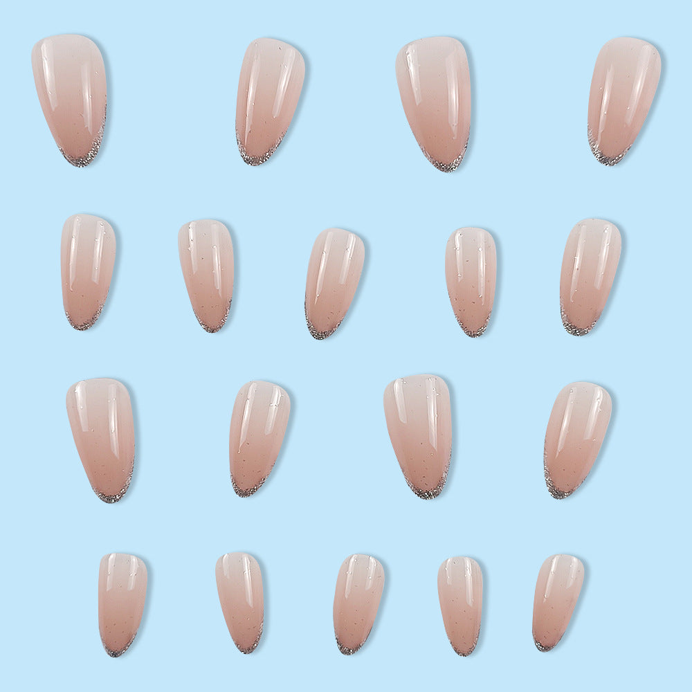 1Elegant Glittered Almond-Shaped Press-On Nail Tips Miroken