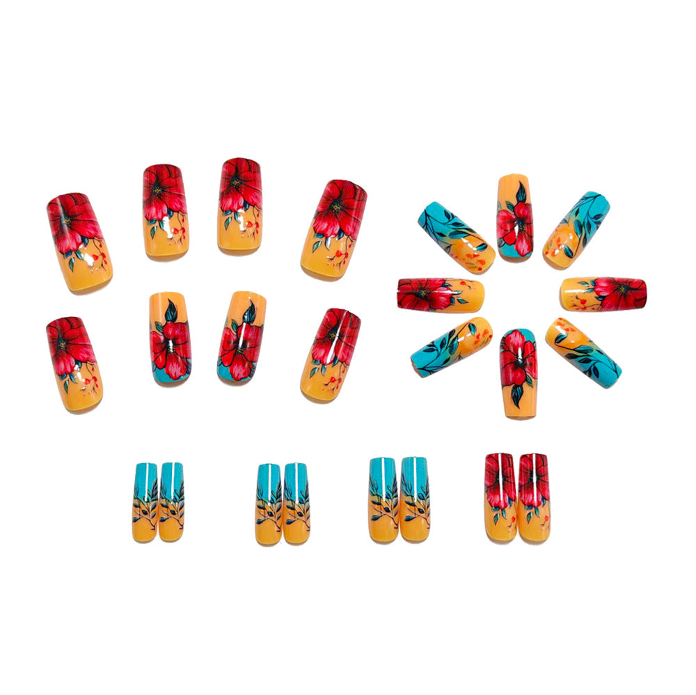 1Artificial nails with floral summer design Miroken