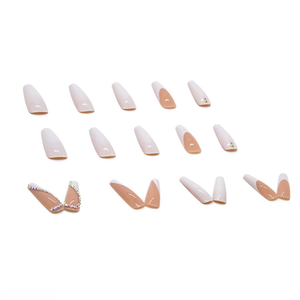 1Artificial Nail Set with Elegant Rhinestone Decorations Miroken