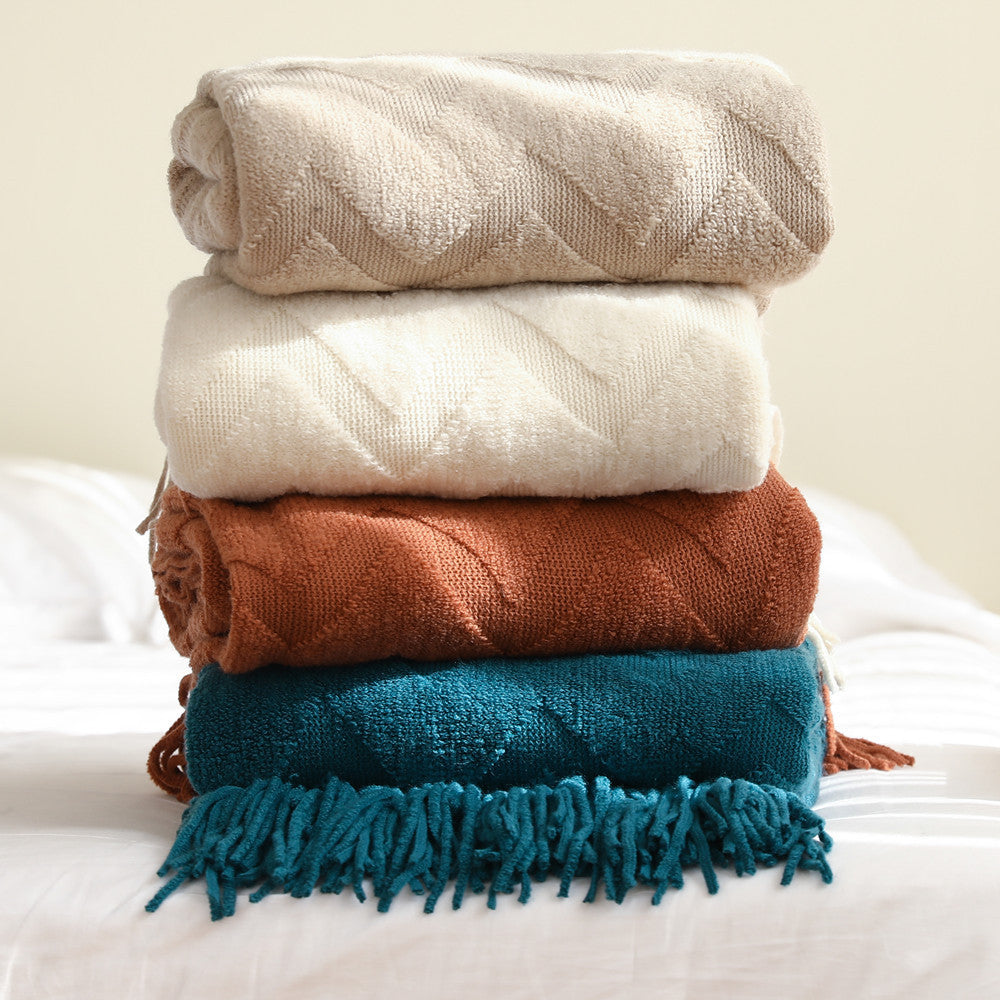 1Cozy Textured Throw Blanket Miroken