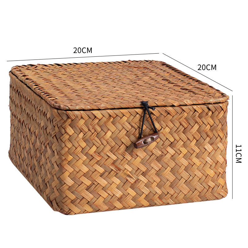 1Handwoven Storage Box with Lid Miroken