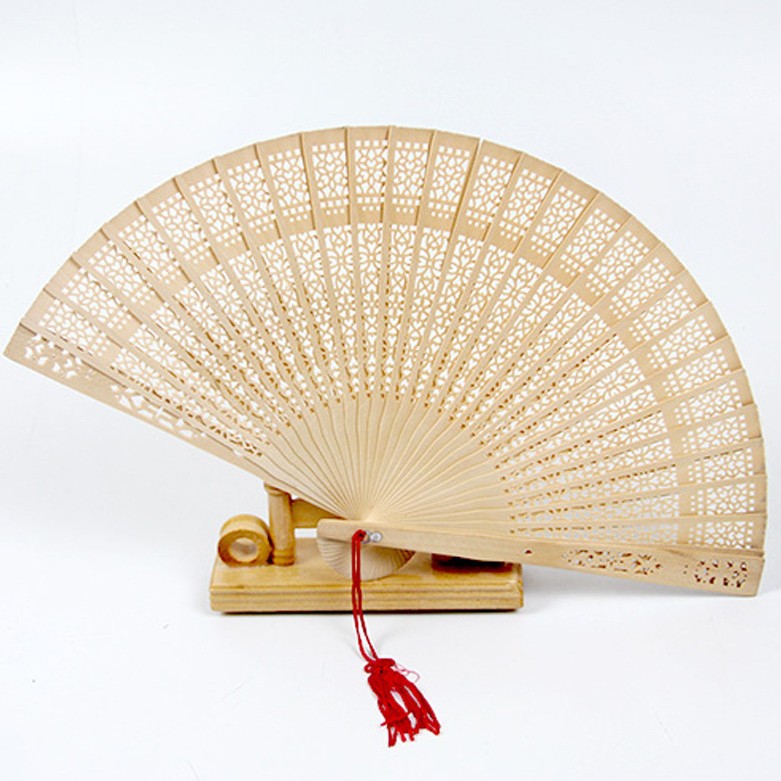 1Ladies fan made of delicate plastic with artistic cut pattern Miroken