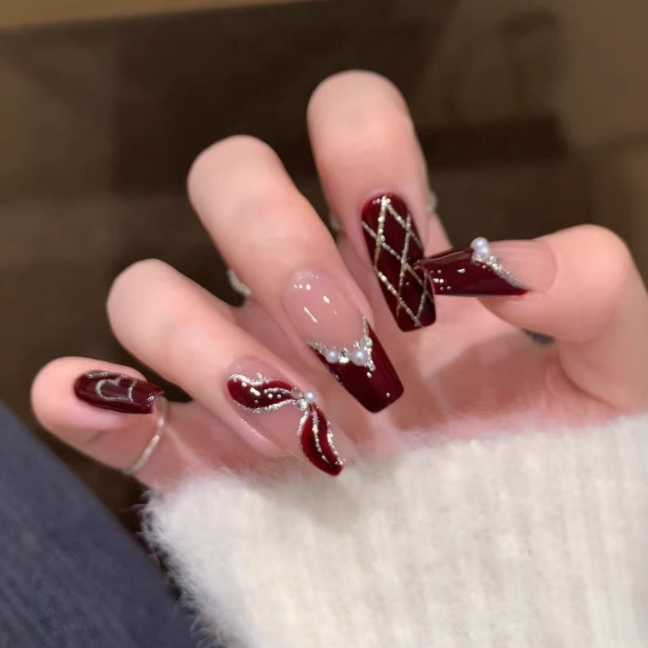 1Artificial nails with floral 3D applications Miroken