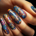 1Nail set with elegant glitter design Miroken