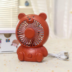 1Ladies portable hand fan in cute bear design Miroken