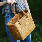 1Premium Handwoven Natural Storage Tote Miroken