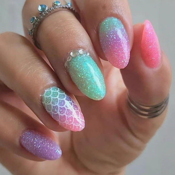 1Artificial nails with floral 3D applications Miroken