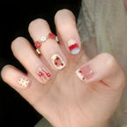 1Artistic Press-On Nail Design with Decorative Silver Accents Miroken