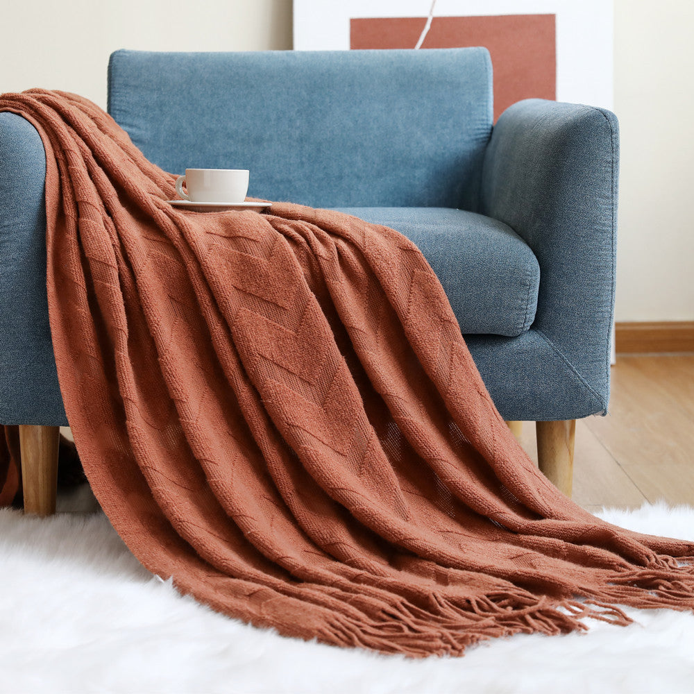 1Cozy Textured Throw Blanket Miroken