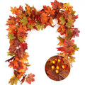 Fall Maple Leaf Lighted Garland For Thanksgiving & Holiday Decor