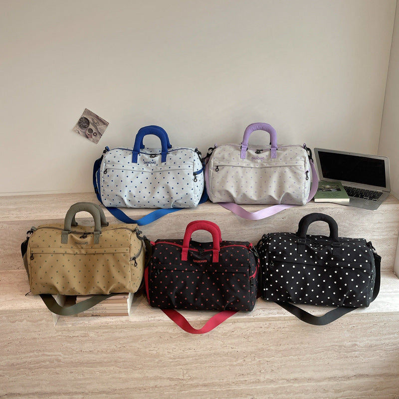1Spacious Polka Dot Travel Duffel Miroken