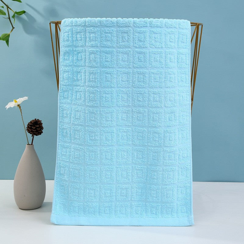 1Luxury terry towel with modern check pattern Miroken