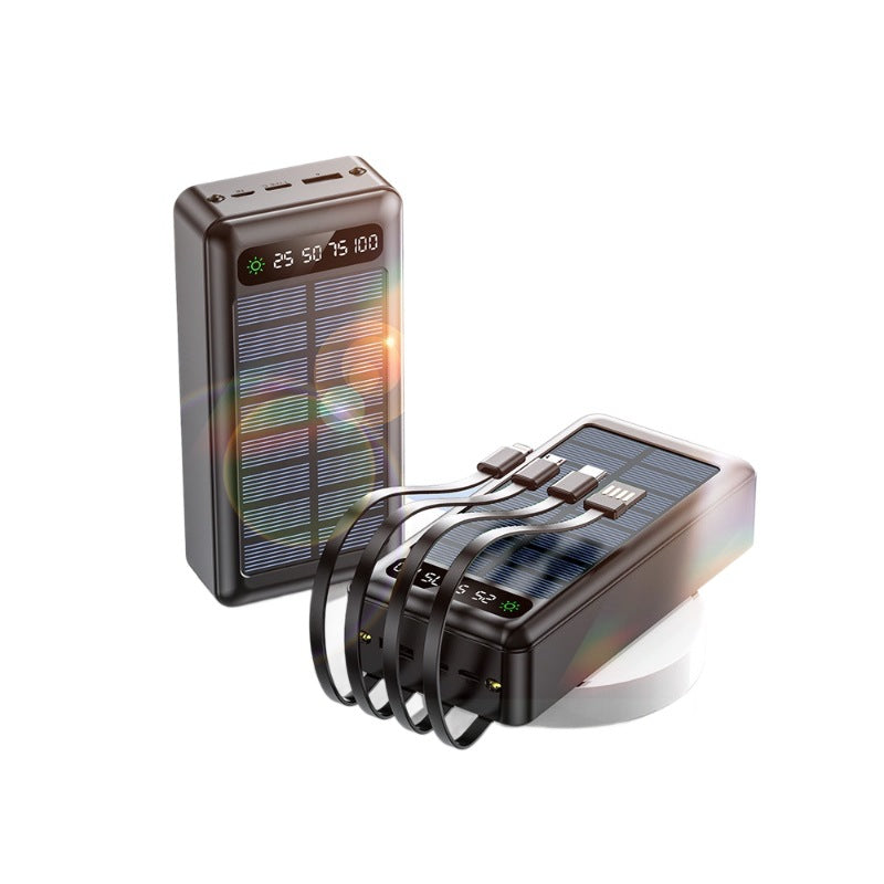 1Solar-powered power bank with intelligent power display and multifunctional charging cables Miroken