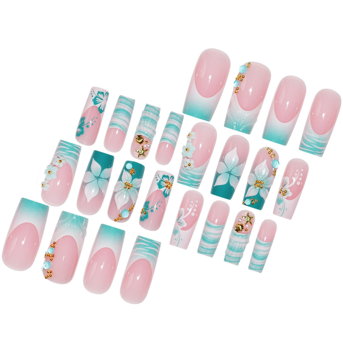 1Floral Art Press-On Nails Miroken