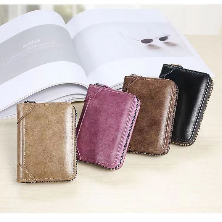 1Premium Leather Zippered Wallet Miroken