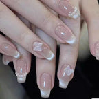1Butterfly-Embellished Glossy Press-On Nail Set Miroken