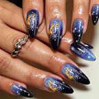 1Artificial Nails in Elegant Winter Design with Sparkling Accents Miroken