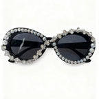 1Elegant Pearl-Embellished Cat-Eye Sunglasses Miroken