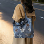 1Chic Denim Patchrk Tote Bag Miroken