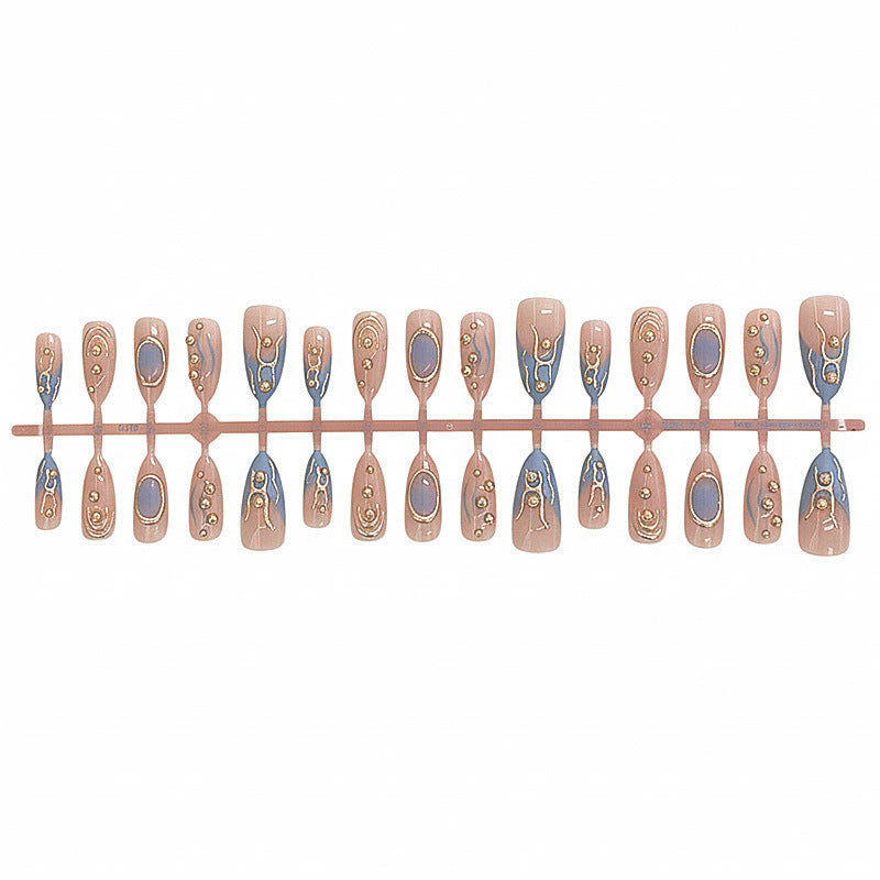 1Artistic Metallic Press-On Nail Set Miroken