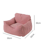 1Cushioned Striped Pet Armchair Dog Bed