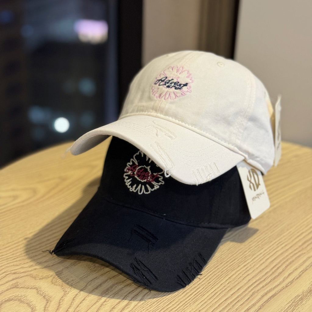 1Unisex Embroidered Flower Design Baseball Cap Miroken