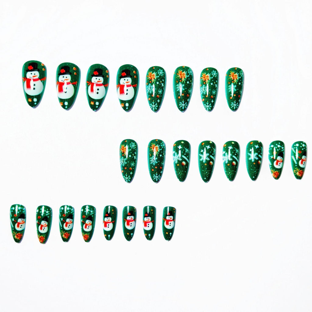 1Artificial nails with festive snowman design Miroken