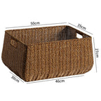 1Large Handwoven Storage Basket with Ergonomic Handles