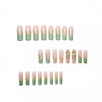 1Artistic Press-On Nail Extensions with Gold Detailing Miroken