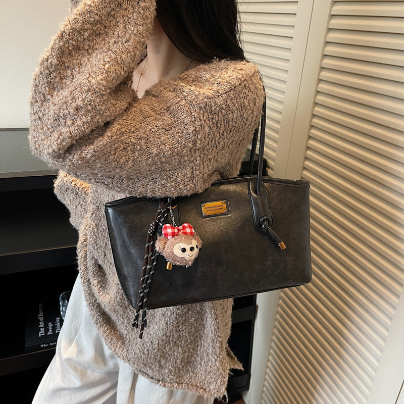 1Elegant Structured Leather Tote Miroken