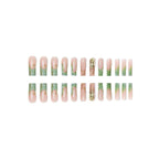 1Artistic Press-On Nail Extensions with Gold Detailing Miroken