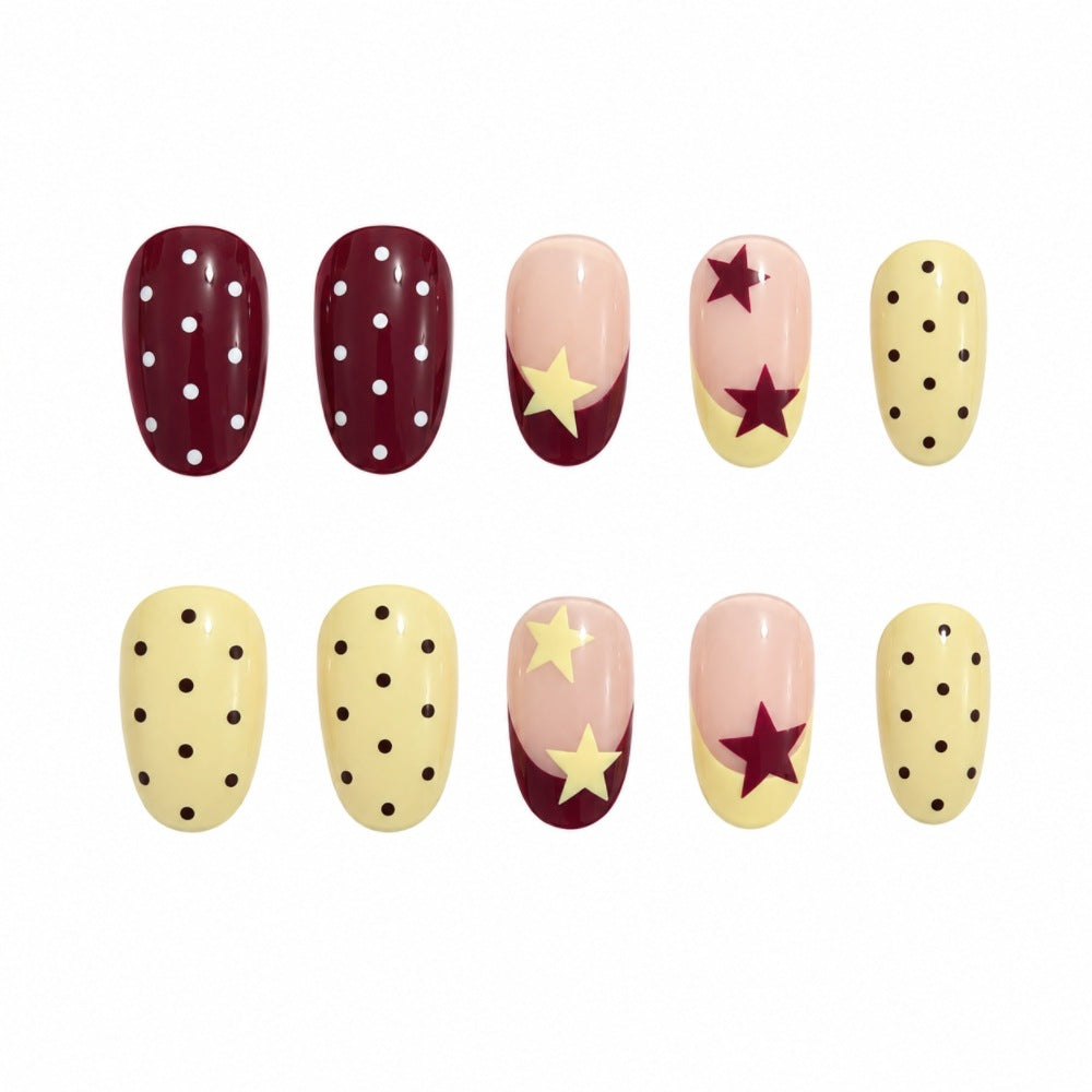 1Stylish star design artificial nails Miroken