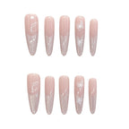 1Elaborate Glitter Ombre Press-On Nails with Artistic Butterfly Design Miroken
