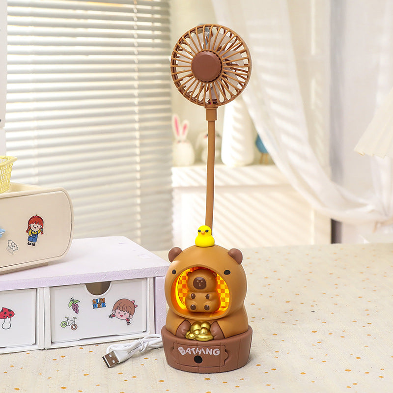 1Women's creative table fan with LED lighting Miroken