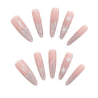 1Elaborate Glitter Ombre Press-On Nails with Artistic Butterfly Design Miroken