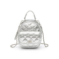 1Quilted Metallic Mini Backpack Miroken