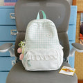 1Trendy Plaid Pattern Backpack