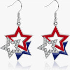 1Ladies' statement star earrings with crystal embellishment and enamel coating Miroken