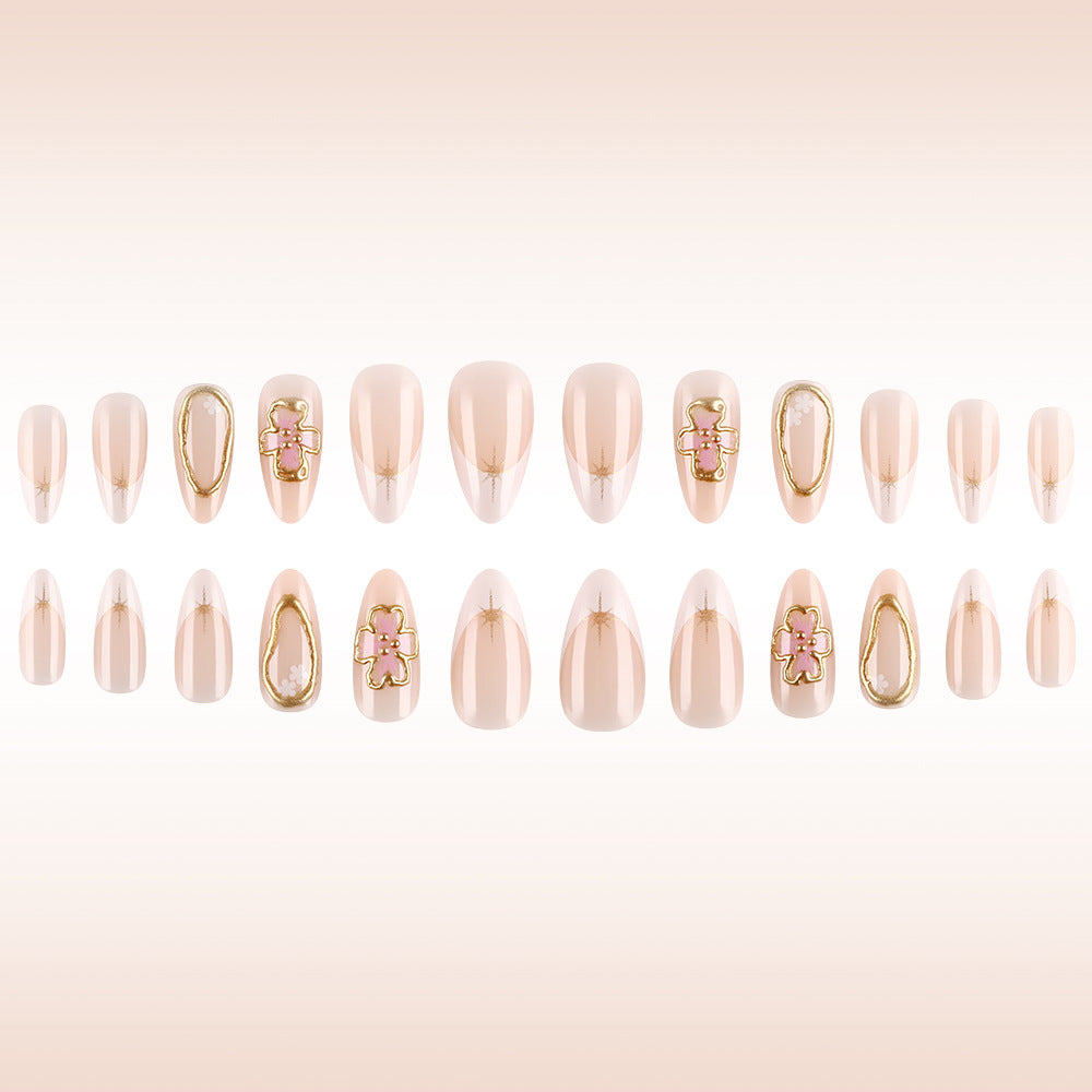 1Elegant Floral Gel Nail Art Miroken