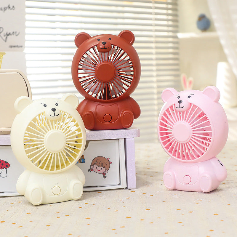 1Ladies portable hand fan in cute bear design Miroken